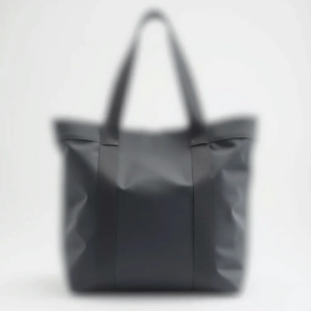 Charcoal grey tote bag featuring reinforced handles, shot against a white backdrop with every stitch clearly visible in professional product photography